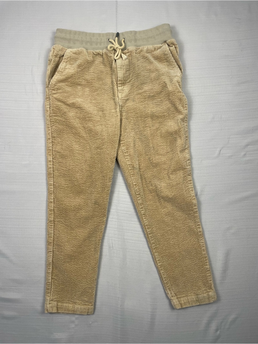 Native Youth Jersey Corduroy Jogger Pants - Taupe Brown (Shrunk to Kids 10/12)